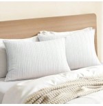 2-Pack Waffle Pillow Shams 20x26 - 100% Cotton Decorative Covers