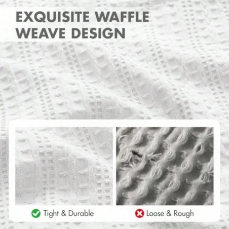 2-Pack Waffle Pillow Shams 20x26 - 100% Cotton Decorative Covers