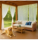 Waterproof Outdoor Patio Screen Mesh Curtains - 2 Panels, 125x98 Inch