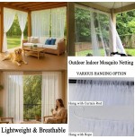 Waterproof Outdoor Patio Screen Mesh Curtains - 2 Panels, 125x98 Inch