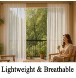 Waterproof Outdoor Patio Screen Mesh Curtains - 2 Panels, 125x98 Inch