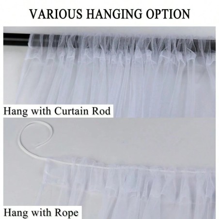 Waterproof Outdoor Patio Screen Mesh Curtains - 2 Panels, 125x98 Inch