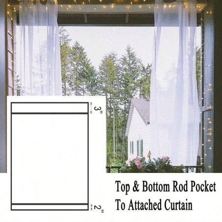 Waterproof Outdoor Patio Screen Mesh Curtains - 2 Panels, 125x98 Inch