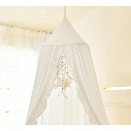 Ruffled Bed Canopy for Girls Room - Princess Play Tent Decor