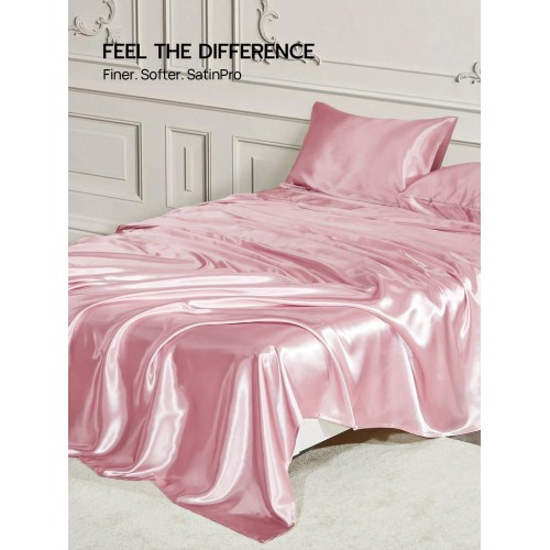 Premium Silky Satin Flat Sheet - Hotel Style, Wrinkle-Free