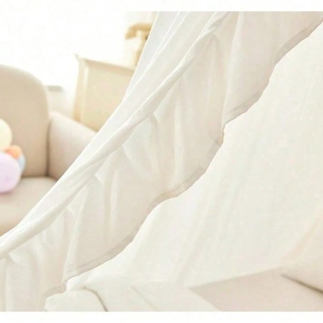 Ruffled Bed Canopy for Girls Room - Princess Play Tent Decor