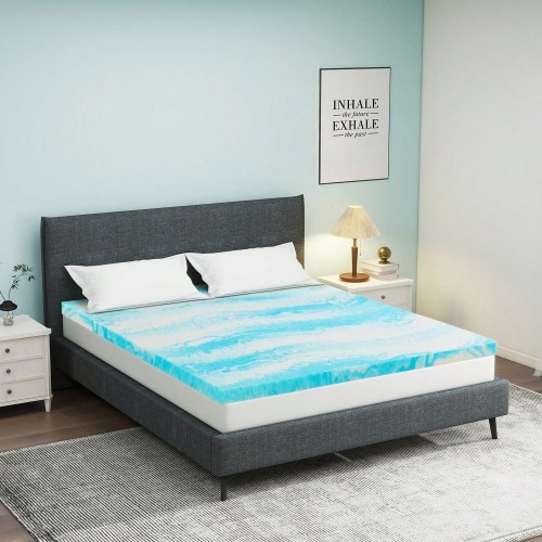 Cooling Gel Memory Foam Mattress Topper - Twin to King Sizes
