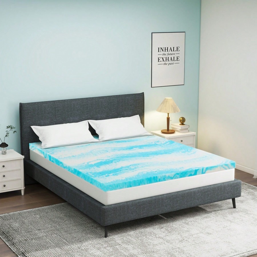 Cooling Gel Memory Foam Mattress Topper - Twin to King Sizes