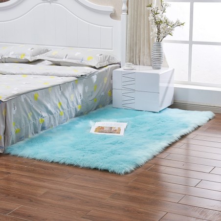 A Faux Fur Plush Carpet for Home Use in Bedroom, Living Room, and Beside the Bed
