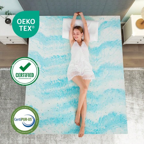 Cooling Gel Memory Foam Mattress Topper - Twin to King Sizes
