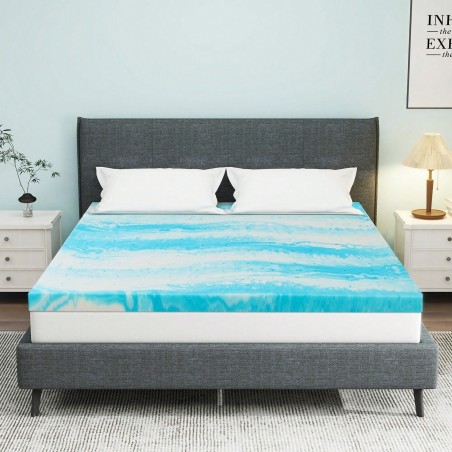 Cooling Gel Memory Foam Mattress Topper - Twin to King Sizes