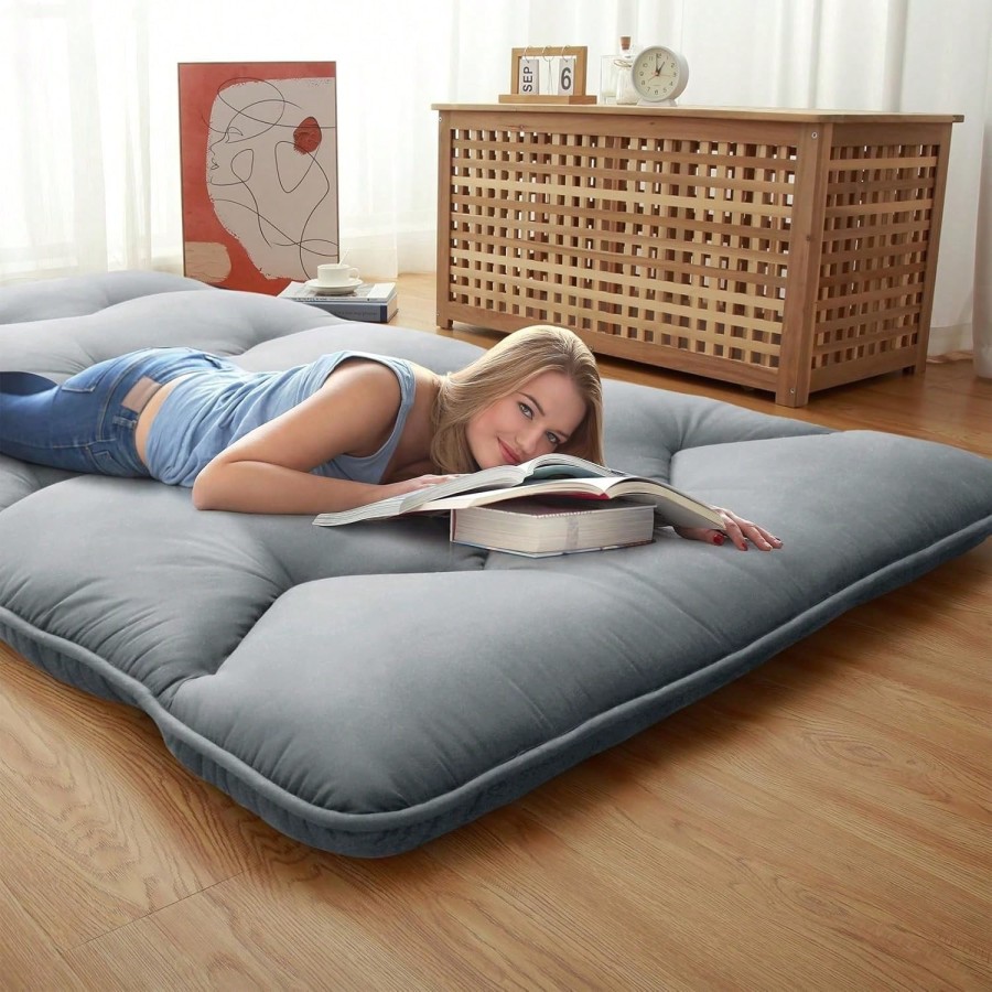 Queen Japanese Futon Mattress - 3-Inch Foldable Tatami Floor Bed