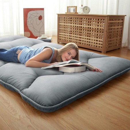 Queen Japanese Futon Mattress - 3-Inch Foldable Tatami Floor Bed