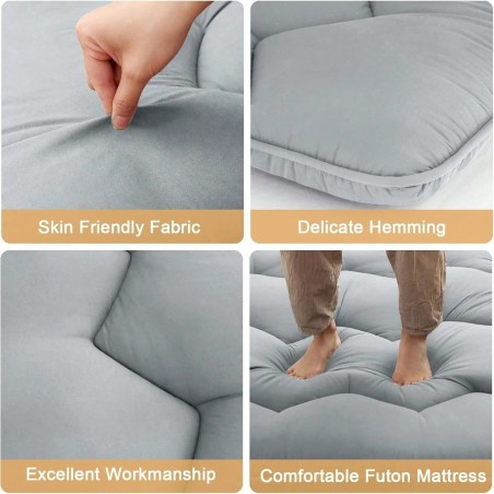 Queen Japanese Futon Mattress - 3-Inch Foldable Tatami Floor Bed