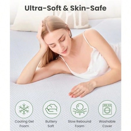 King 2-Inch Memory Foam Mattress Topper with Bamboo Cover