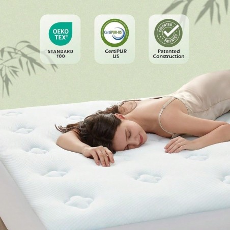 Twin XL Bamboo Memory Foam Mattress Topper | Back Pain Relief