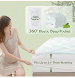 Twin XL Bamboo Memory Foam Mattress Topper | Back Pain Relief