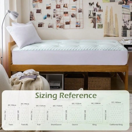 Twin XL Bamboo Memory Foam Mattress Topper | Back Pain Relief