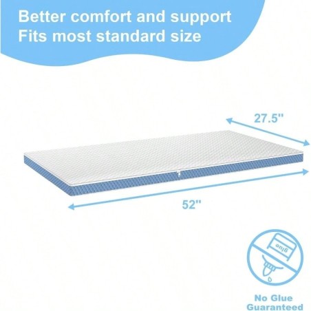 Gel-Infused Foam Mattress Topper - Ultra-Soft & Washable