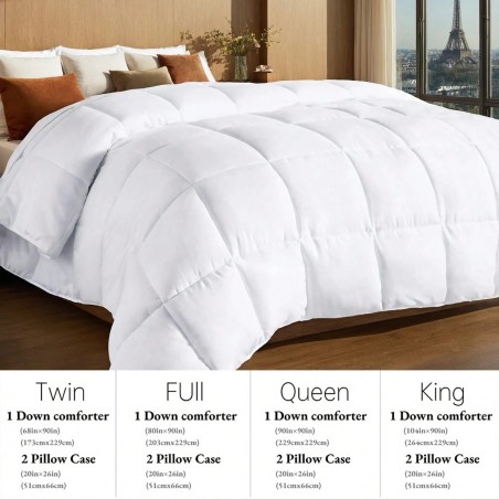 Yun Do White Goose Down Alternative Comforter - Medium Warmth Hotel Duvet