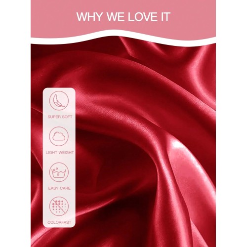 Premium Silky Satin Flat Sheet - Oeko-Tex Certified & Wrinkle-Free