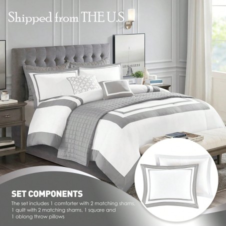 Regency Heights 8-Pc Bedding Set - Down Alternative Comforter & Shams