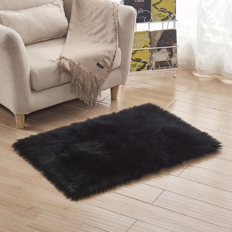 A Faux Fur Plush Carpet for Home Use in Bedroom, Living Room, and Beside the Bed