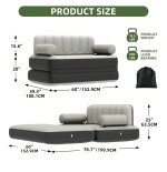 Inflatable Mattress with Built-In Pump & Bed Skirt - Gray Top