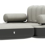 Inflatable Mattress with Built-In Pump & Bed Skirt - Gray Top