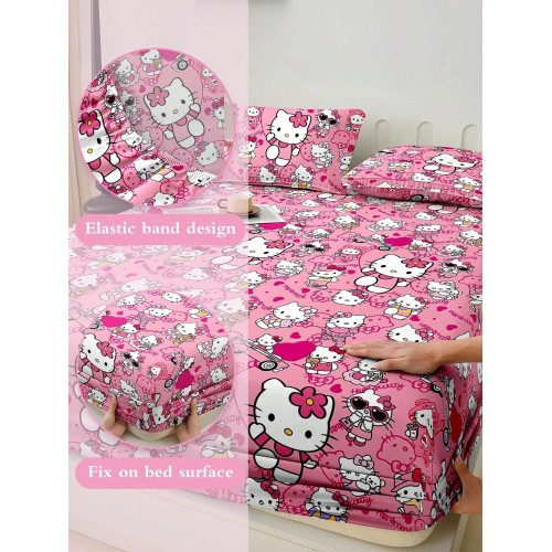 Sanrio Cute Cartoon Fitted Sheet - Breathable Mattress Protector