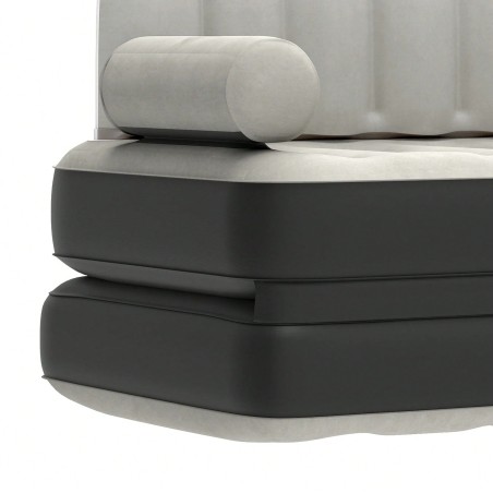 Inflatable Mattress with Built-In Pump & Bed Skirt - Gray Top