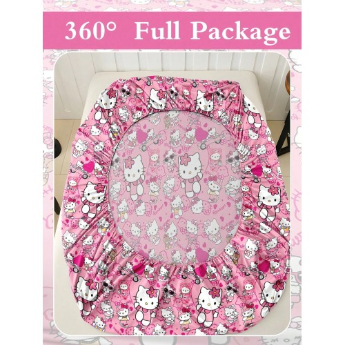 Sanrio Cute Cartoon Fitted Sheet - Breathable Mattress Protector