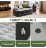 Inflatable Mattress with Built-In Pump & Bed Skirt - Gray Top