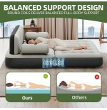 Inflatable Mattress with Built-In Pump & Bed Skirt - Gray Top