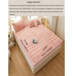 Gray Quilted Mattress Pad Protector with Elastic Straps