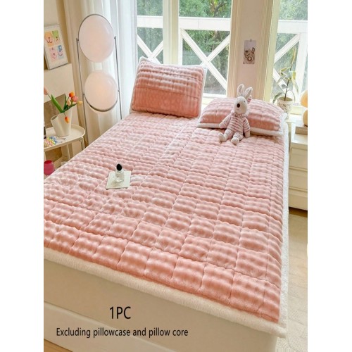 Gray Quilted Mattress Pad Protector with Elastic Straps