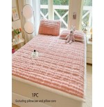 Gray Quilted Mattress Pad Protector with Elastic Straps