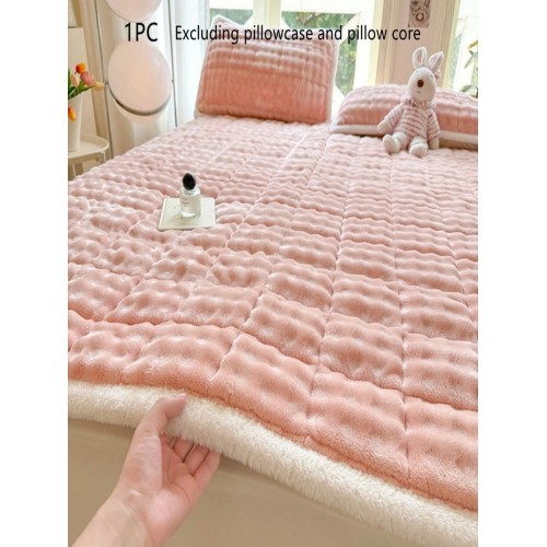 Gray Quilted Mattress Pad Protector with Elastic Straps