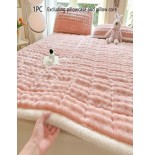 Gray Quilted Mattress Pad Protector with Elastic Straps