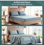 Snap-Lock Fitted Sheet Holders - 4 Pack ABS Straps for Mattresses