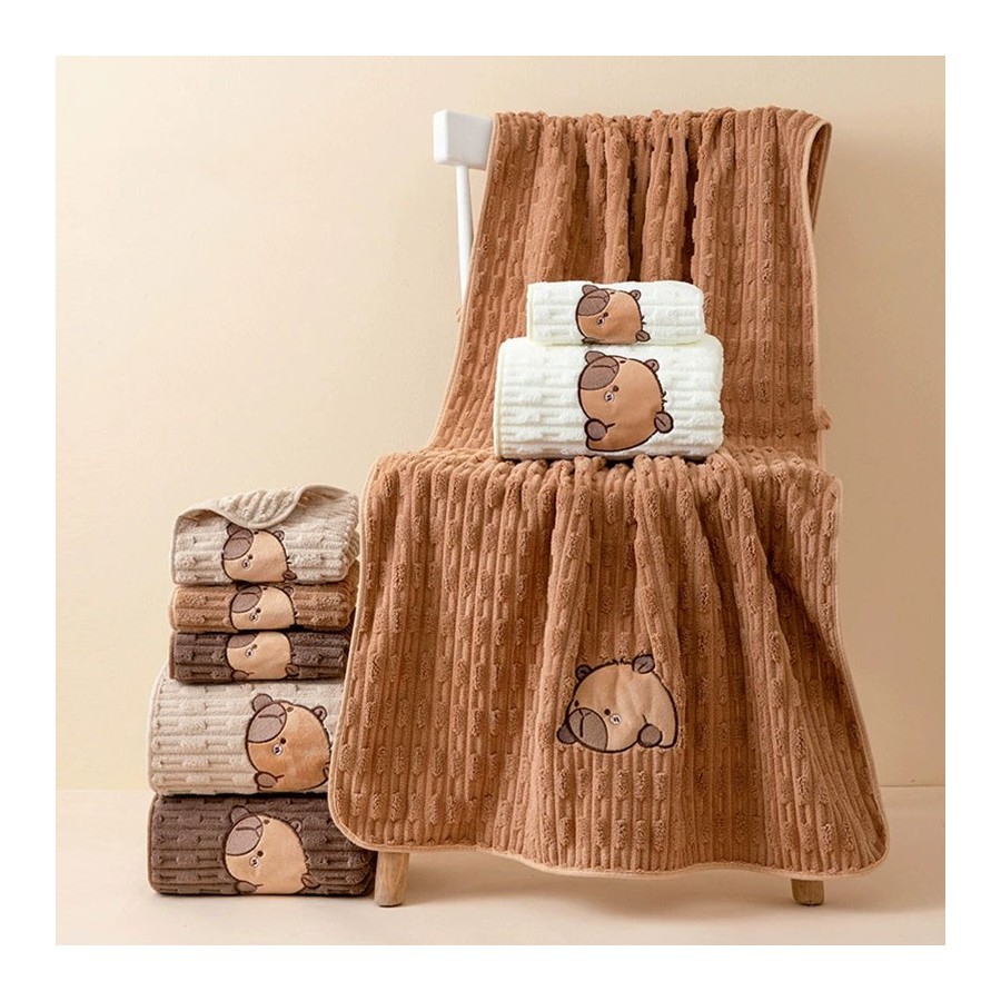 Corduroy household soft absorbent towel and bath towel set Corduroy household soft absorbent towel and bath towel set