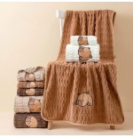 Corduroy household soft absorbent towel and bath towel set