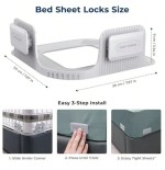 Snap-Lock Fitted Sheet Holders - 4 Pack ABS Straps for Mattresses