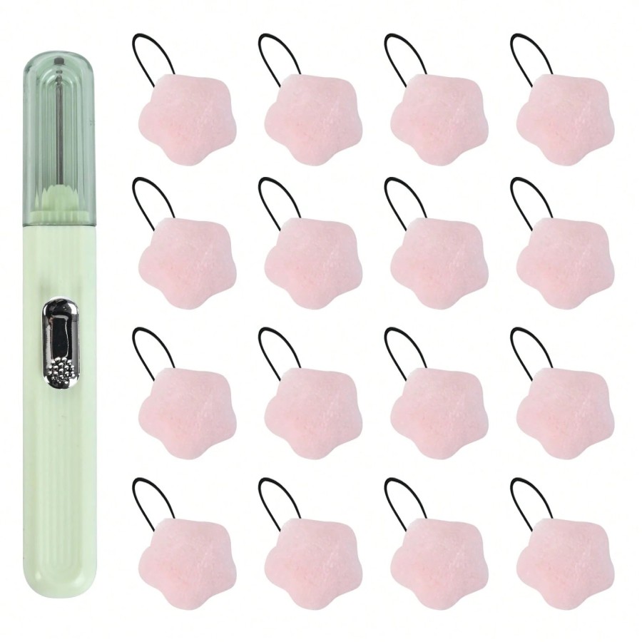 Duvet Clips Set - 16 Pink Pins & Green Threader for Comforter