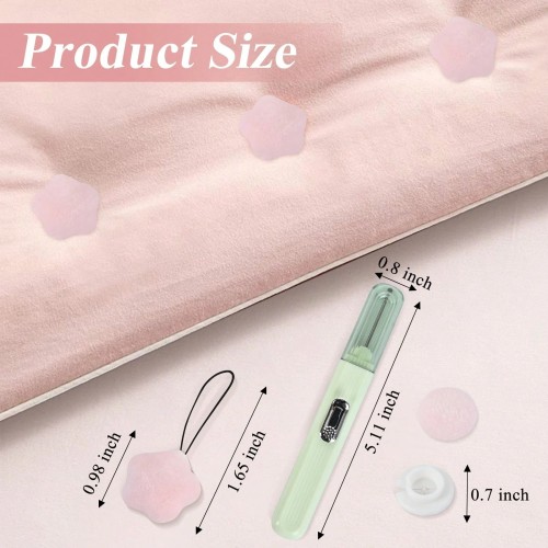 Duvet Clips Set - 16 Pink Pins & Green Threader for Comforter