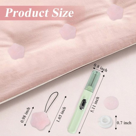 Duvet Clips Set - 16 Pink Pins & Green Threader for Comforter