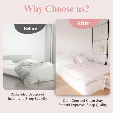 Duvet Clips Set - 16 Pink Pins & Green Threader for Comforter