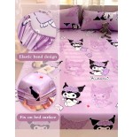 Sanrio Cartoon Fitted Sheet - Breathable Anti-Pilling Mattress Protector, Twin/Full/Queen/King, Machine Washable