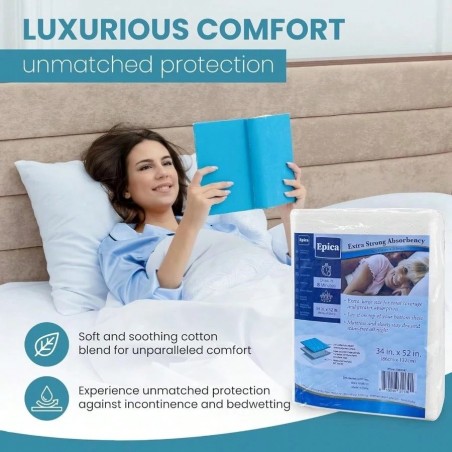 Washable Waterproof Bed Pads (2 Pack) - 34x52 Incontinence Protection