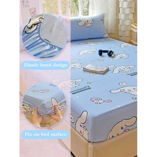 Sanrio Cute Cartoon Fitted Sheet - Breathable Mattress Protector